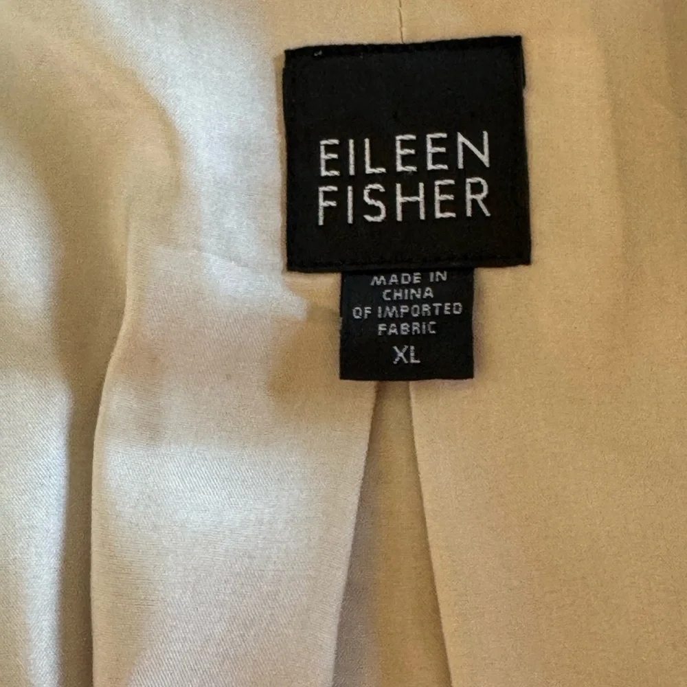 Eileen Fisher Beige Embroidered Swing Jacket Size L
